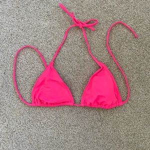 Bright Pink Triangle Bikini Top